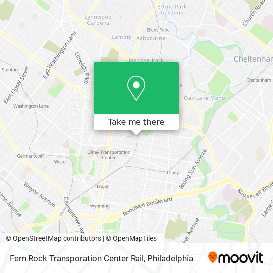 Fern Rock Transporation Center Rail map