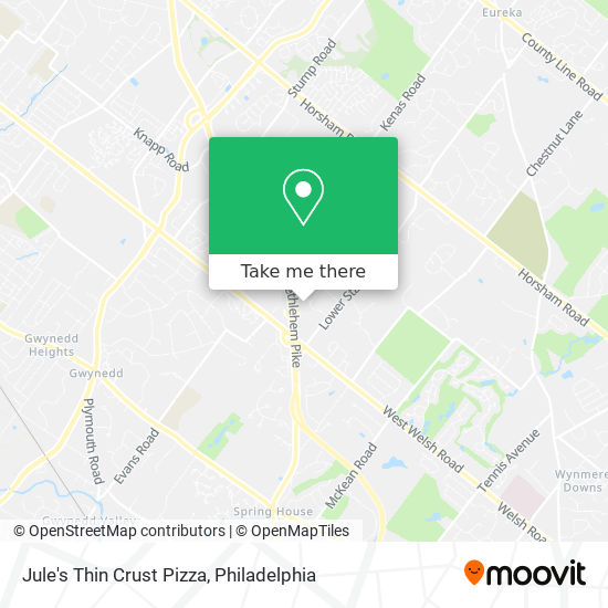 Jule's Thin Crust Pizza map