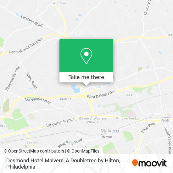 Desmond Hotel Malvern, A Doubletree by Hilton map