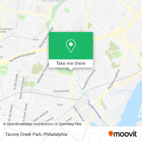 Mapa de Tacony Creek Park