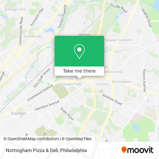 Mapa de Nottingham Pizza & Deli