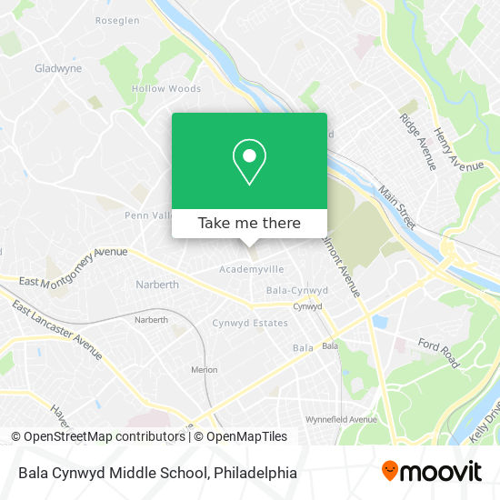 Mapa de Bala Cynwyd Middle School