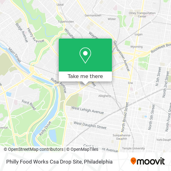 Mapa de Philly Food Works Csa Drop Site