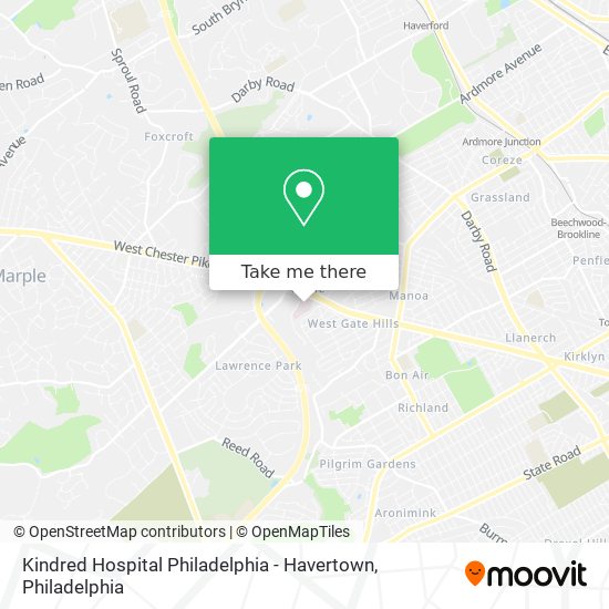 Mapa de Kindred Hospital Philadelphia - Havertown