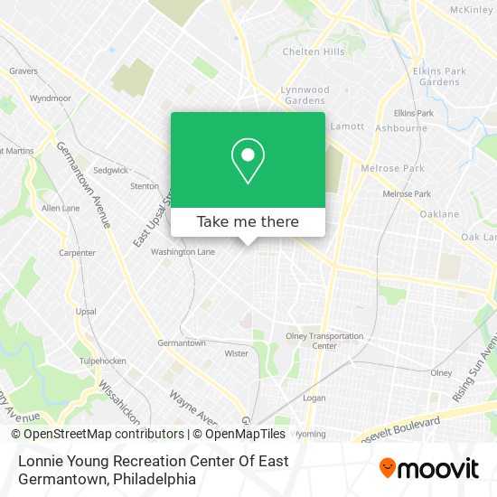 Mapa de Lonnie Young Recreation Center Of East Germantown