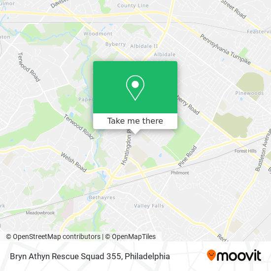 Mapa de Bryn Athyn Rescue Squad 355