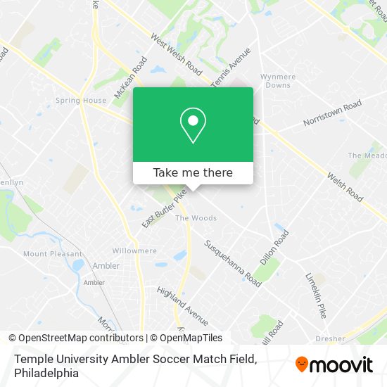 Temple University Ambler Soccer Match Field map