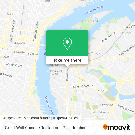 Mapa de Great Wall Chinese Restaurant