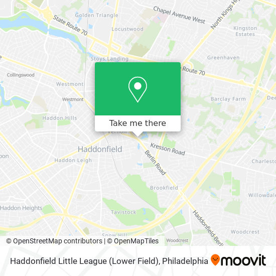 Mapa de Haddonfield Little League (Lower Field)