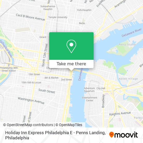 Mapa de Holiday Inn Express Philadelphia E - Penns Landing