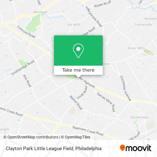 Clayton Park Little League Field map