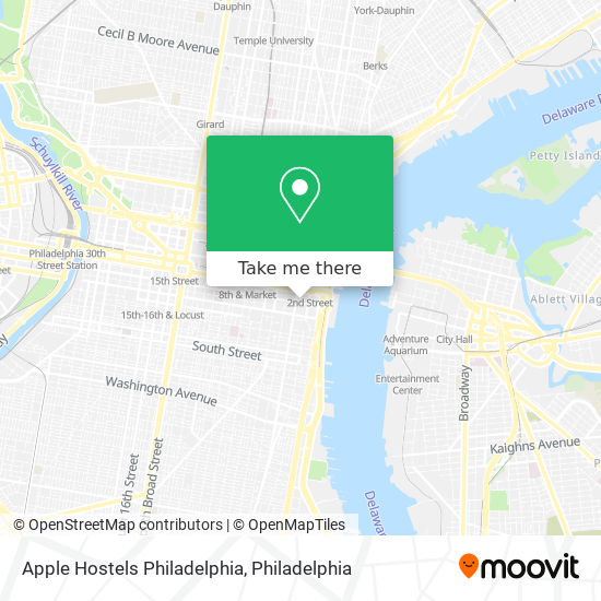 Mapa de Apple Hostels Philadelphia