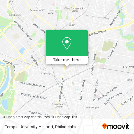 Temple University Heliport map