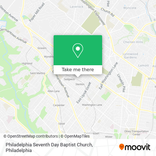 Philadelphia Seventh Day Baptist Church map