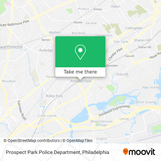 Prospect Park Police Department map