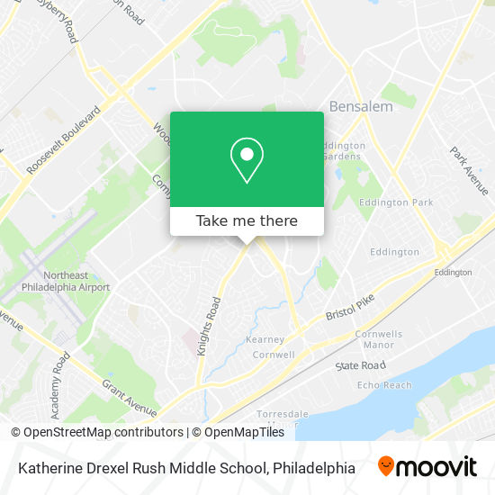 Mapa de Katherine Drexel Rush Middle School