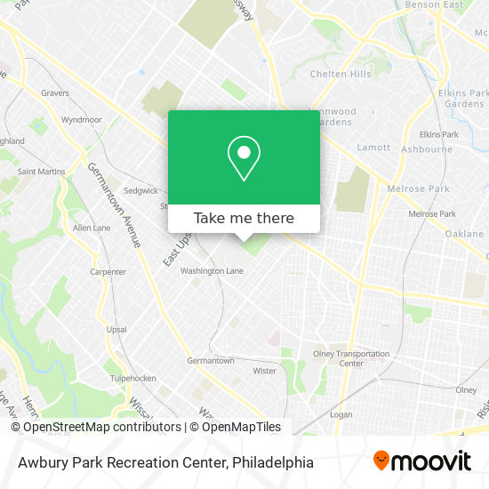 Mapa de Awbury Park Recreation Center