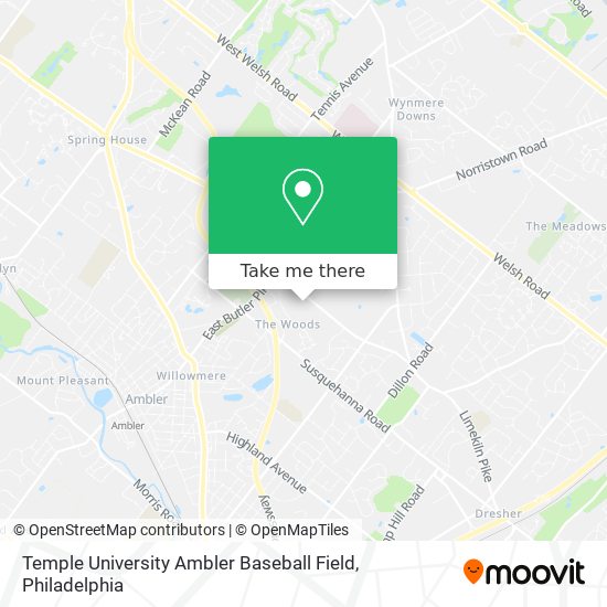 Temple University Ambler Baseball Field map