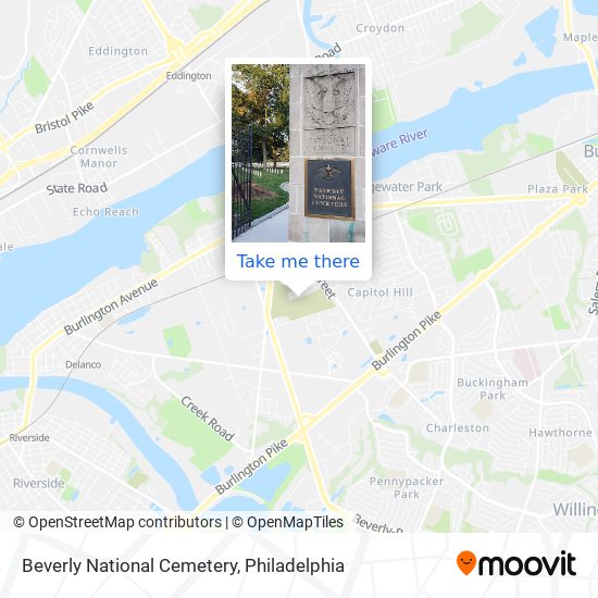 Mapa de Beverly National Cemetery