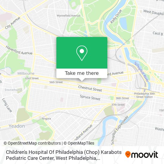 Mapa de Children's Hospital Of Philadelphia (Chop) Karabots Pediatric Care Center, West Philadelphia