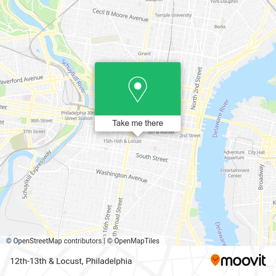12th-13th & Locust map