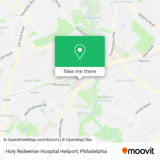 Holy Redeemer Hospital Heliport map