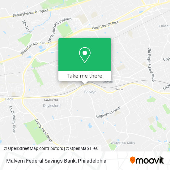 Malvern Federal Savings Bank map