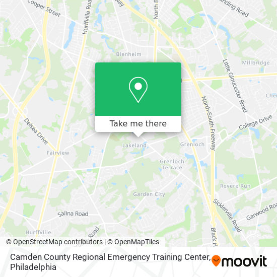 Mapa de Camden County Regional Emergency Training Center