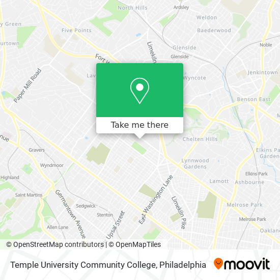 Temple University Community College map