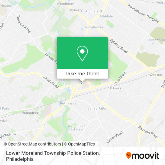 Lower Moreland Township Police Station map