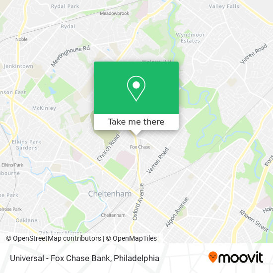 Mapa de Universal - Fox Chase Bank