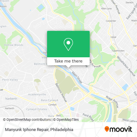 Manyunk Iphone Repair map