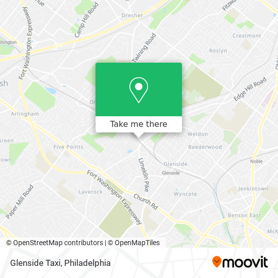 Glenside Taxi map