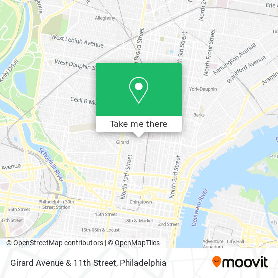 Girard Avenue & 11th Street map