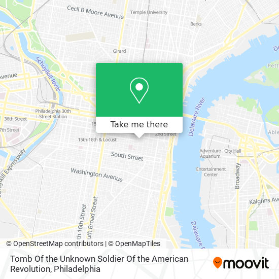 Tomb Of the Unknown Soldier Of the American Revolution map