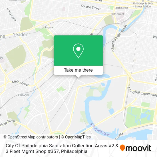 City Of Philadelphia Sanitation Collection Areas #2 & 3 Fleet Mgmt Shop #357 map