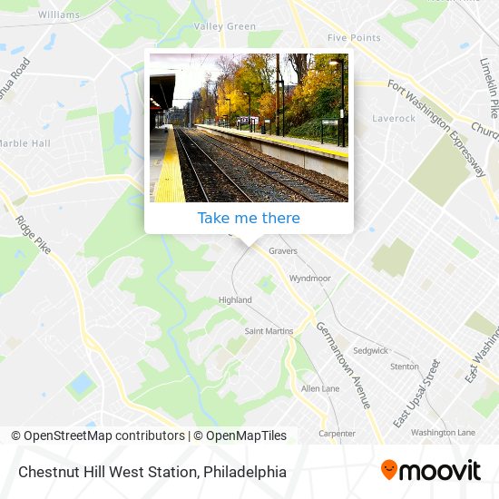 Chestnut Hill West Station map