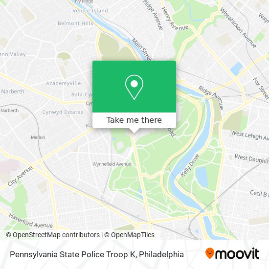 Pennsylvania State Police Troop K map