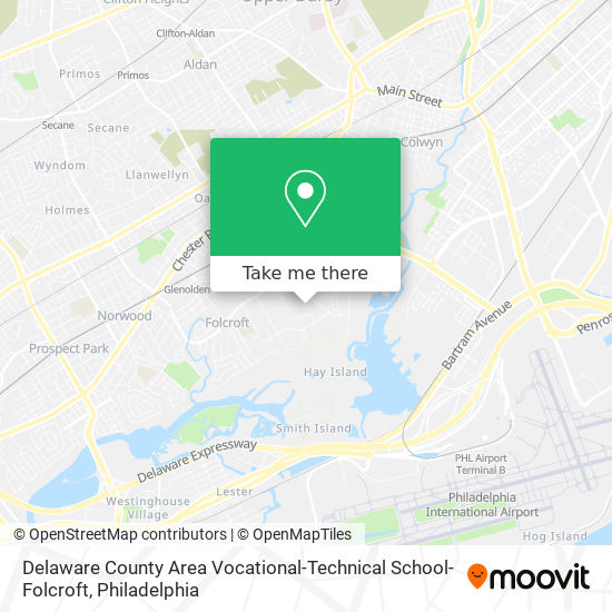 Mapa de Delaware County Area Vocational-Technical School-Folcroft