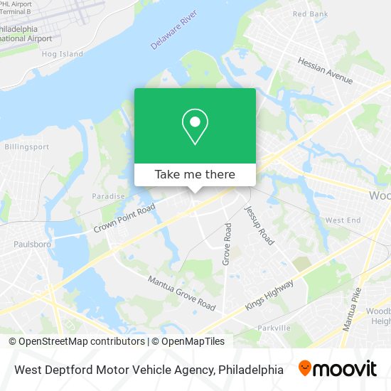 West Deptford Motor Vehicle Agency map