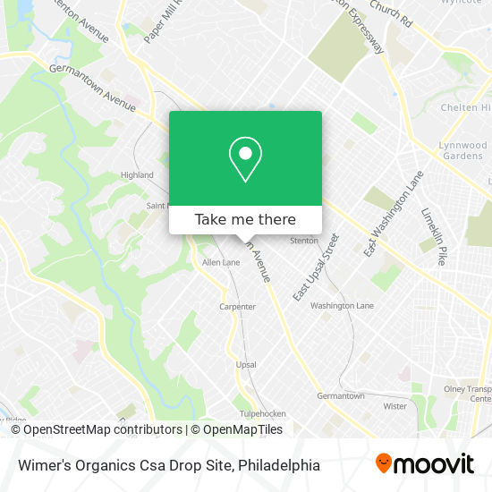 Wimer's Organics Csa Drop Site map