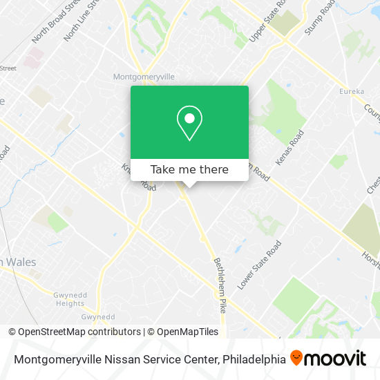 Montgomeryville Nissan Service Center map