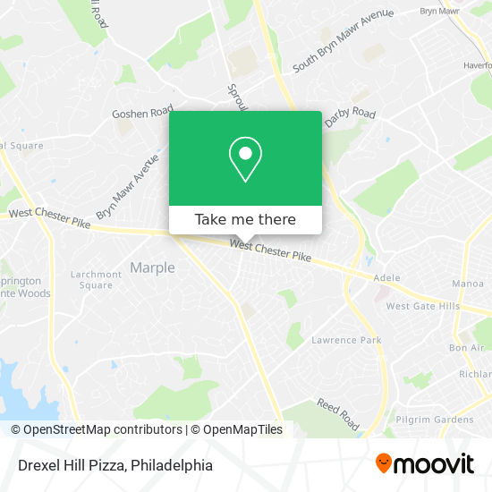 Drexel Hill Pizza map