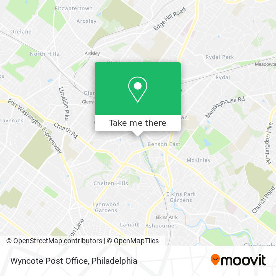 Mapa de Wyncote Post Office