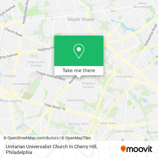 Unitarian Universalist Church In Cherry Hill map