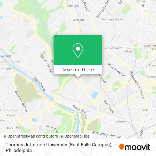 Thomas Jefferson University (East Falls Campus) map