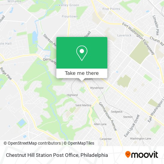 Mapa de Chestnut Hill Station Post Office