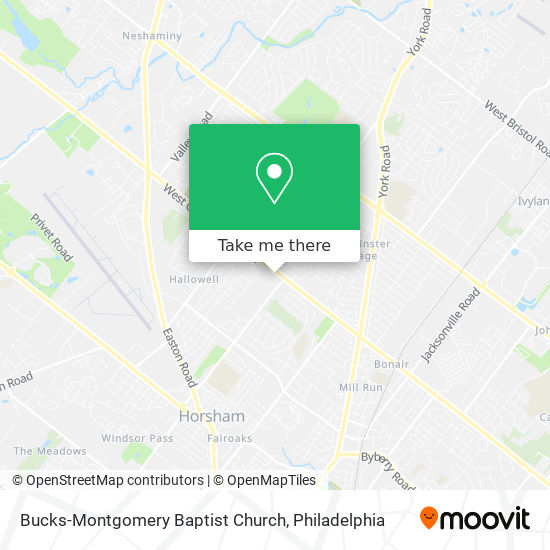 Bucks-Montgomery Baptist Church map