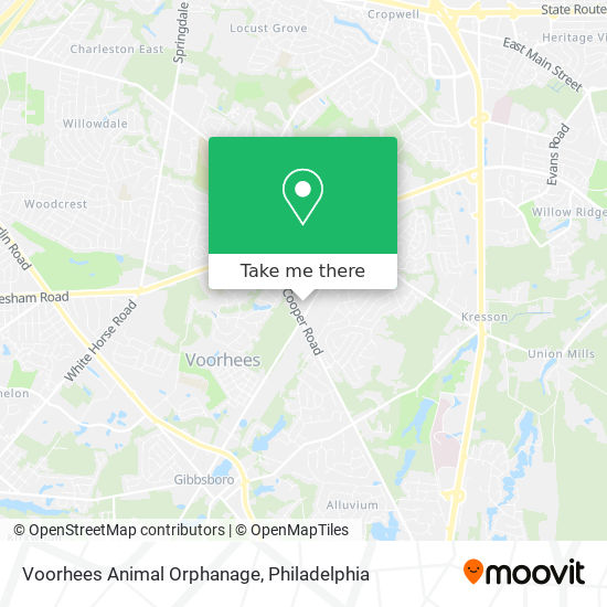 Voorhees Animal Orphanage map