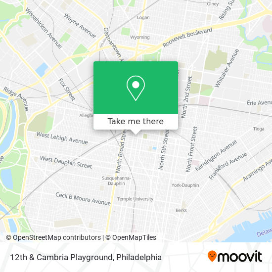 12th & Cambria Playground map